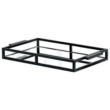 Imagem de Bandeja retangular em aco inox com espelho L45xP26xA5cm cor preta-PRETO - Fracalanza- Full Fit