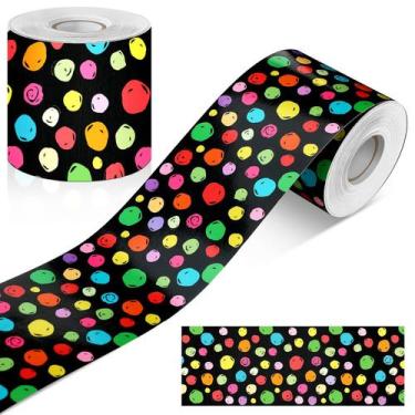 Imagem de Bulletin Board Borders Zonon, 65 pés, preto e branco, bolinhas