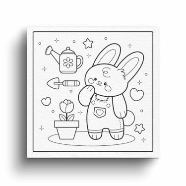 Imagem de Tela Para Pintar Canvas Infantil Desenho 20x20cm (Opção 10)