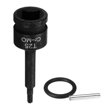 Imagem de HARFINGTON Soquete Torx de 1/5.1 cm T25 Impact 6 Point Star Bit Sockets CR-MO Aço com Contrapino e O-ring para Furadeira Elétrica, Adaptador de Oficina de Garagem
