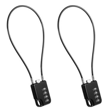 Imagem de Cadeado de combinação de 4 dígitos redefinível de design compacto com cabo de 30,5 cm de comprimento, travas de cabo pequenas com combinação de cabos de aço inoxidável duráveis combo cadeado multiuso