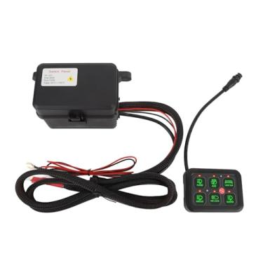 Imagem de Luocute Painel de Interruptor de 6 Gangues, Concha de Alumínio Diminuído 720W 12V 60A LED Light Bar Circuit Circlor, Adequado para o Carro de Caminhão UTV ATV (Luz verde)