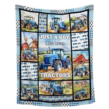 Imagem de Cobertor de trator, cobertor de colheitadeira de fazenda, apenas um menino que ama tratores, cobertor de flanela presentes para meninas e meninos, cobertor macio e quente e leve para decoração de