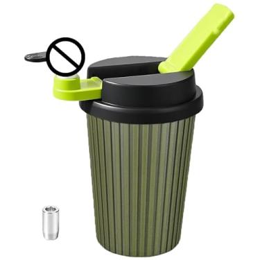 Imagem de Xícara de café portátil com tigela de cerâmica e silicone de alta temperatura, design exclusivo resistente ao calor (tubo verde)