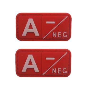 Imagem de Ruoming 2 peças externas 3D PVC borracha macia tipo sanguíneo médico, crachá de gancho de resgate, emblema de moral, acessório DIY (vermelho A-)