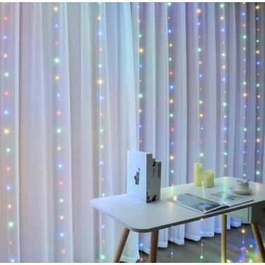 Imagem de Cortina 300 Leds Colirido 8 Funçao Largula3mXCompreimento2m V-110(1621