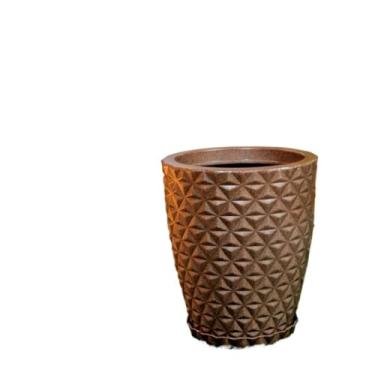Imagem de Vaso para plantas polietileno diamante P COM PRATO COLETOR(Marrom)