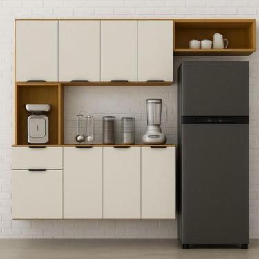 Imagem de Cozinha Compacta Aura 8 Portas com Nicho Integrado Praticidade Fácil L