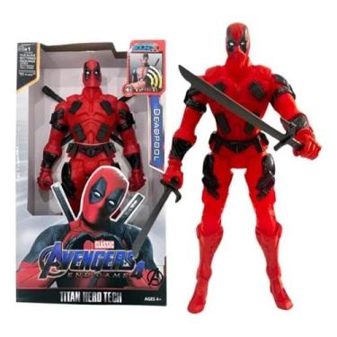 Imagem de Boneco Deadpool Marvel Grande 30cm Articulado Com Sons E Luzes - Heroe