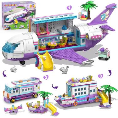 Imagem de Conjunto de brinquedos de construção HOGOKIDS 3 em 1 Friends Airplane 808PCS
