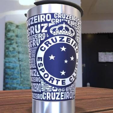 Imagem de Copo Térmico Cruzeiro Raposa com Tampa azul 473 ml