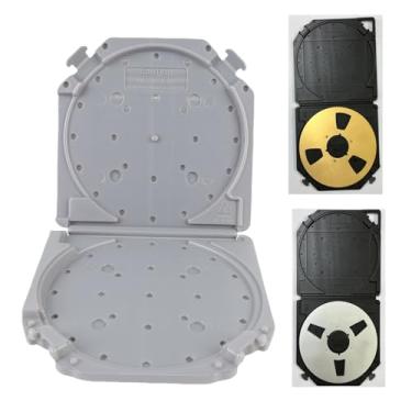 Imagem de Sanpyl Caixa De Armazenamento De Fita, 7 In Empty Tape Reel Storage Box Universal para Todos 7 Inch Open Reel Fitas De Áudio, Audio Tape Reel Carrying Case with Label Paper (Cinza)