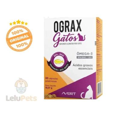 Imagem de Ograx Gatos Suplemento Alimentar Para Gato Avert 30 Cápsulas