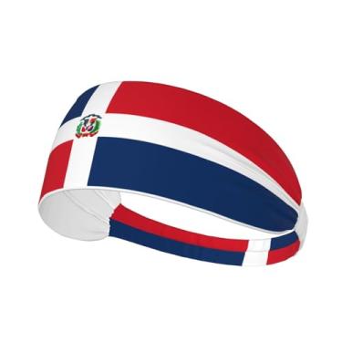 Imagem de Bandanas de corrida com bandeira dominicana para homens e mulheres, faixas esportivas para basquete, tênis, ioga, treino, faixa de cabelo elástica antiderrapante