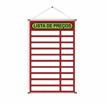 Imagem de Banner pronto Tabelas e Preços BA 435 medida 45x70 cm arte Pronta