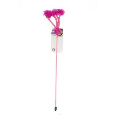 Imagem de Varinha para gatos com plumas pawise rosa