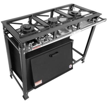 Imagem de Fogão Industrial 3 Bocas 2 Duplas Gás Baixa Pressão MR Fogões com Forn