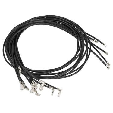 Imagem de The Beadsmith Colares de couro grego – Preto, 16” de comprimento, montados com fecho de lagosta de prata esterlina, pacote com 12