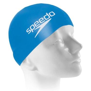 Imagem de Touca de natação lisa Speedo Flat Swim Cap Treinamento, Azul royal