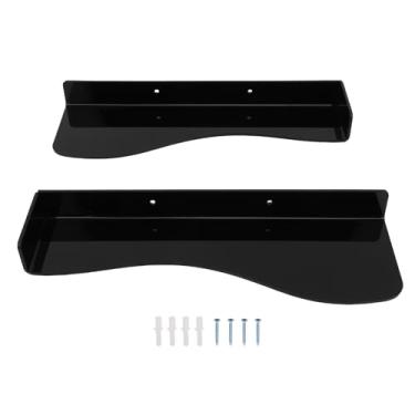 Imagem de Fockety 2PCs Prateleiras de Exibição de Sapatos Flutuantes, Rack de Exibição de Tênis Montados na Parede de Acrílico Com Rolha Elevada para Exibir Tênis na Sala de Estar, Quarto (Preto)