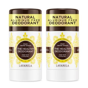 Imagem de Lavanila – Desodorante Saudável Livre de alumínio, vegano, limpo e natural – Limão baunilha fresco (pacote com 2, desodorantes de 60 ml)