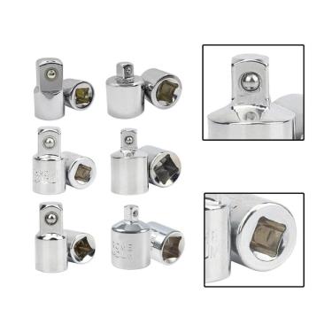 Imagem de Kit 6 Adaptador De Soquete Macho Fêmea 1/4 3/8 1/2 Aço Crv