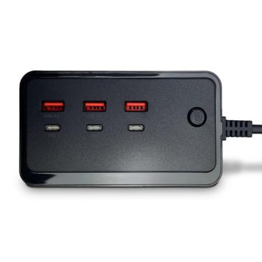 Imagem de Adaptador USB-A + Type C - 3 Portas - Preto - VERDE