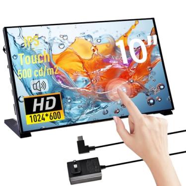 Imagem de GeeekPi Tela sensível ao toque capacitiva de 10,1 polegadas para Raspberry Pi, monitor HDMI IPS 1024X600, tela LCD com alto-falante duplo para Raspberry Pi 5/4B/3B+/3B/B+, com orifício de montagem