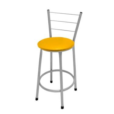 Imagem de Banqueta Banco Banquinho Cadeira Média 60 Cm P/Mesa Balcão Área de lazer Barzinhos(AMARELO)