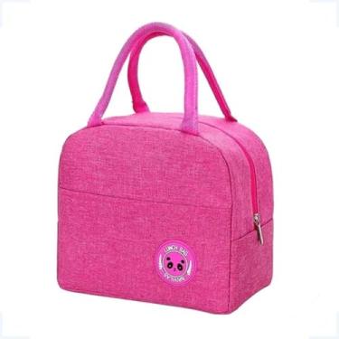 Imagem de Bolsa Térmica para Marmita Lancheira Isolamento Térmico com Alça (Rosa)