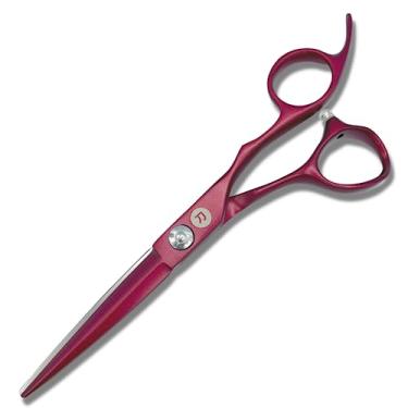Imagem de Tesoura de corte de cabelo vermelho Saki - Tesoura de cabelo de 15 cm - Acabamento de titânio vermelho - Uso profissional - Aço japonês 440C