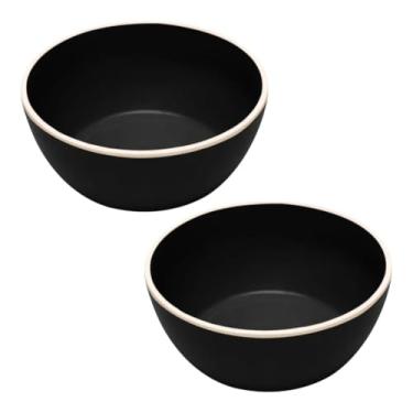 Imagem de Bowl De Melamina Tigela Café Da Manhã Para Servir Café da Manhã Sobremesa (4, Preto)