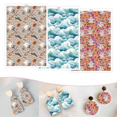 Imagem de Briartw Halloween Ghost Series Papel de transferência de argila de polímero, 15 folhas de transferência para argila de polímero, por folha de papel de transferência de 10 x 14,8 cm para fazer joias de