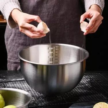 Imagem de Tigela Mixing Bowl Aço Inox Escovado 26 Cm Durável - Ke home - Ke home