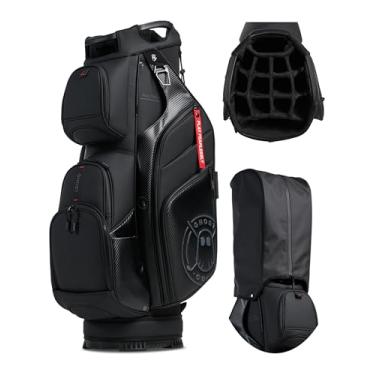 Imagem de Ghost Golf Bolsas para carrinho GT-14 Ronin – Sacos de golfe para homens e mulheres, divisórias de 14 vias com materiais premium e bolsos magnéticos – Capacidade da bolsa de golfe com 11 bolsos