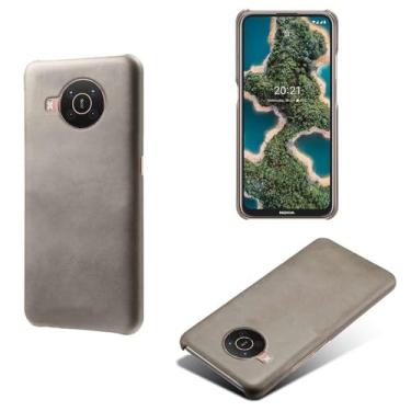 Imagem de Capa para NOKIA X20,Proteção contra quedas,Casca de volta de cor sólida simples,Design de couro de imitação de plástico-Gray