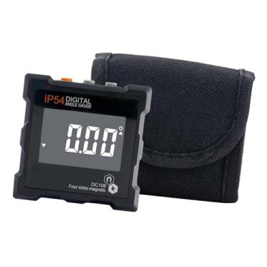 Imagem de WeiLaiKeQi Medidor de ângulo digital com função de retenção de dados, tela LCD, serra de mesa compacta IP54, transferidor de esquadria, inclinômetro para, Preto