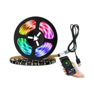 Imagem de Fita De LED RGB5050 5V USB Flexível 16 Milhões De Cores Controle Por A