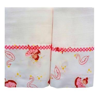 Imagem de Toalha fralda bebe maternidade amamentação pano de ombro e Banho 100% algodão 2 un menina menino (Bailarina)