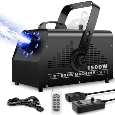 Imagem de Máquina de fazer neve YeeSite 1500W com 9 LEDs e tanque de 5L, 110V