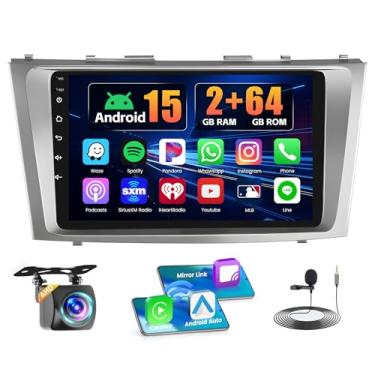 Imagem de Realdio Android 15 estéreo de carro de 2 + 64 GB para Toyota Camry 2006-2011 com carro sem fio CarPlay Android Auto, rádio veicular com tela sensível ao toque de 23 cm para Camry com GPS WiFi
