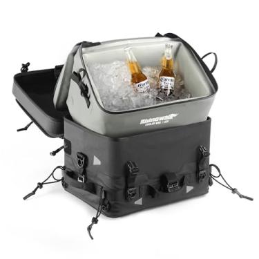 Imagem de Rhinowalk Bolsa traseira de motocicleta multifuncional à prova d'água 36L com isolamento interno para porta-malas com alças Sissy Bar - preta