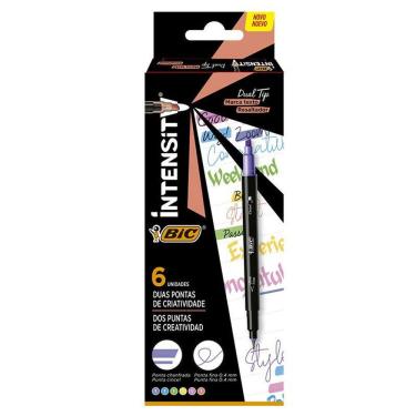 Imagem de Pincel marca texto Dual Tip com 6 unidades - Bic