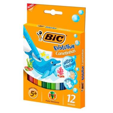 Imagem de Caneta hidrográfica Evolution - 940599 - com 12 cores - Bic