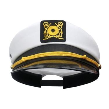 Imagem de NOLITOY Chapéu de da Marinha, chapéu de capitão marinheiro, para cosplay, Halloween, design unissex para dramatização, festas de baile de máscaras e proteção solar ao ar livre