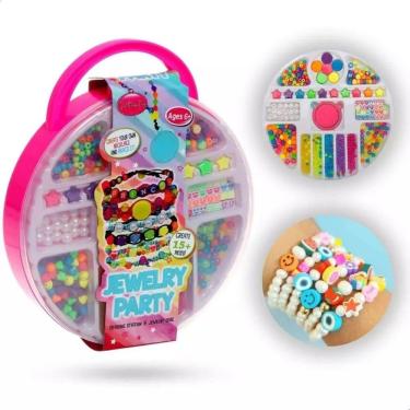 Imagem de Kit Miçangas Bijuteria Infantil Maleta Iniciante 1000 Peças Kit Pulseiras - Toys Import J24536