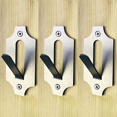 Imagem de Hi-Flame 3 Pack of European Skull Wall Mount Bracket Hangers for Deer Mule Antelope Coyote & Small Game Animals - Complete with Simple & Easy Installation Kits (Stainless Steel - Silver), (LTZB-3S)