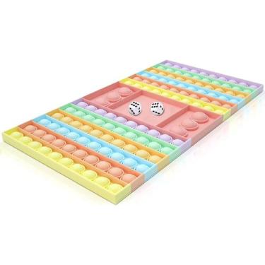 Imagem de Big Pop Game Fidget Toy, Rainbow Chess Board Push Bubble Popper Fidget