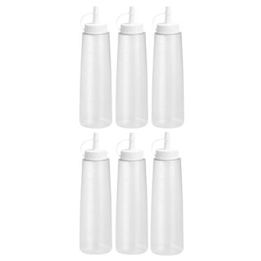 Imagem de Kit Bisnaga Flexível 500ml Prática E Resistente Ketchup Maionese Mostarda Restaurante (6, Branco)