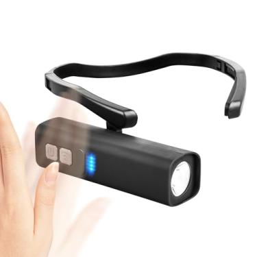 Imagem de Rrlihjgu Luminária de Cabeça de Ouvido | Lanterna Frontal Recarregável Com Sensor de Movimento | Equipamento Impermeável Para Ar Livre Caminhadas Corrida Escalada Ciclismo Alpinismo